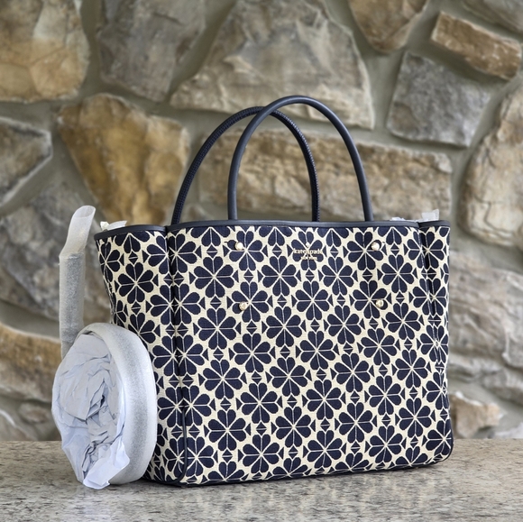 Kate Spade Spade Flower Medium Blue Tote - Picture 1 of 8